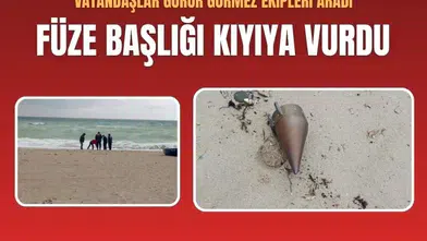 Çatalca’da kıyıya vuran füze başlığı imha edildi