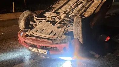 Erzurum'da dehşet anları! Otomobil havada takla attı