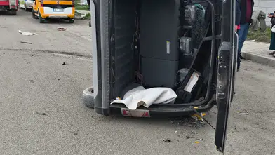 Takla atan araç dehşet saçtı! Panik anları kamerada