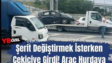 Esenler Otogarı girişinde korkutan kaza: Şerit değiştirmek istedi, çekiciye çarptı!