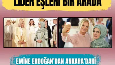 Emine Erdoğan lider eşlerini Çankaya Köşkü'nde ağırladı