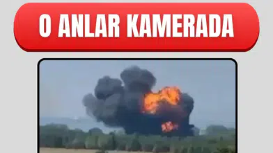 Yalova'da askerî eğitim uçağının düşme anı kameralara yansıdı