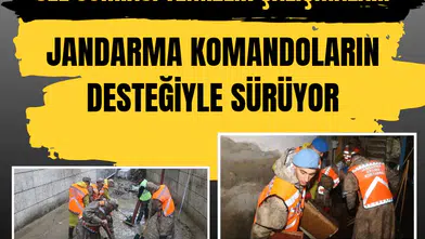 Ayazağa’da sel sonrası temizlik çalışmaları jandarma komandoların desteğiyle sürüyor