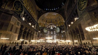 Ayasofya Camisi'nde İstanbul'un fethi kutlaması