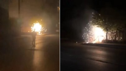 İstanbul'da panik anları: Havai fişek gibi patladı