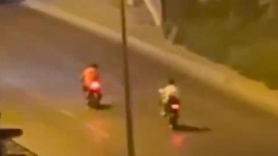 Trafikte tehlikeye davetiye: Ters yönde ve tek tekerlek üzerinde ilerlediler