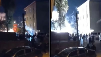 Asker eğlencesinde tehlikeli anlar: Sokakta koşarak kaçmaya başladılar