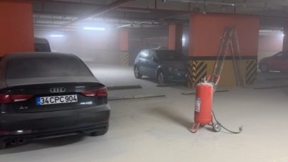 Çocukların araçlara yangın tüpü sıktığı iddiası