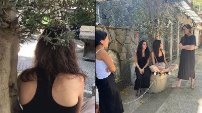 Zeytin ağacı tartışması: Kendini ağaca zincirledi