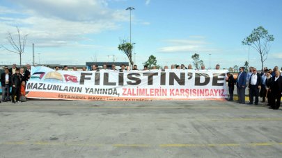Taksicilerden Filistin'e destek