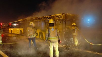 İETT otobüsü alev alev yandı