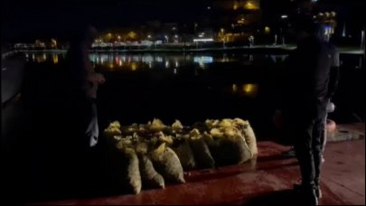 Kaçak avlanan 1.5 ton midye denize döküldü