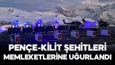 Pençe-Kilit şehitleri, Hakkari'deki törenin ardından memleketlerine uğurlandı