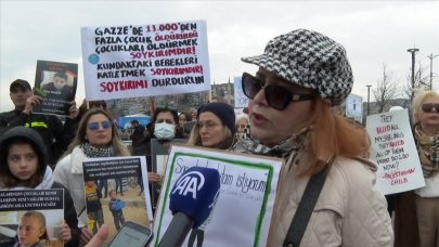 Gazzeli çocuklar için "sessiz yürüyüş"