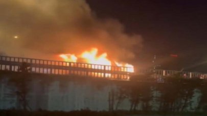 D-100 Karayolu'nda araç alev alev yandı