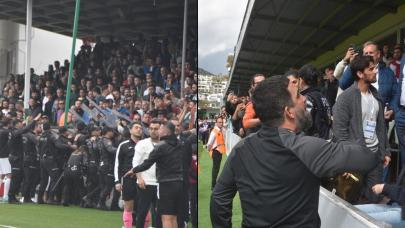 Maçta ortalık karıştı: Başkanlar sahaya indi, bir futbolcu hastaneye kaldırıldı
