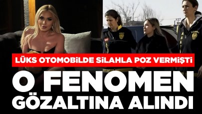 Lüks otomobilde silahla poz vermişti: O fenomen gözaltına alındı
