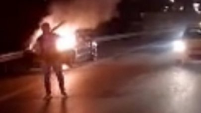 Lüks otomobil alevlere teslim oldu