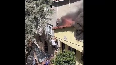Evde korkutan yangın! Alevlerin arasından böyle kurtuldu…