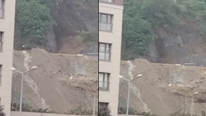 Gaziosmanpaşa'da toprak kayması: O anlar böyle görüntülendi