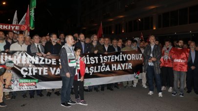 Ankara'da Filistin'e destek yürüyüşü: 'İnsanlık onuru siyonizmi yenecek'