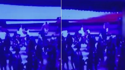 Mezuniyet töreninde facia: Dev ekranın sahnedekilerin üzerine düşme anı ortaya çıktı