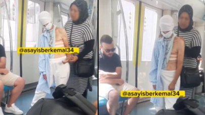 Marmaray'da pes dedirten görüntü