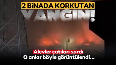 İstanbul'da on katlı binanın çatısında korkutan yangın: Alevler yan binaya da sıçradı