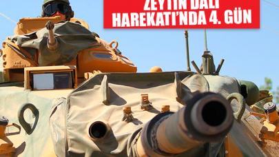 Zeytin Dalı Harekatı'nın 4. gününde mevzilere top atışı