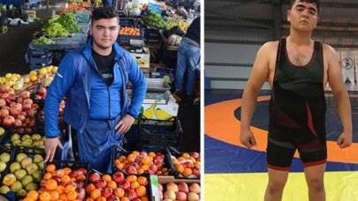 Güreşçi Fatih Tuna, pazar tezgahını bırakmıyor