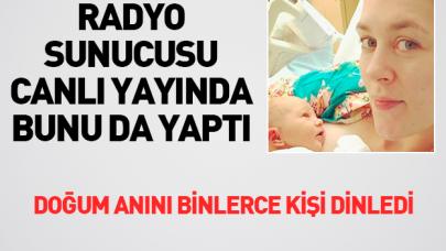 Radyo sunucusu canlı yayında doğum yaptı