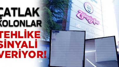 Çatlak kolonları tehlike saçıyor!  Zübeyde Ana Sosyal Yaşam Merkezi'nin kolonları çatladı...
