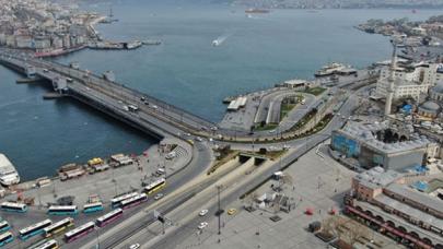 Eminönü ve Karaköy'ün son hali havadan görüntülendi