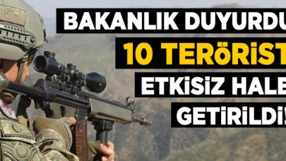 10 terörist etkisiz hale getirildi