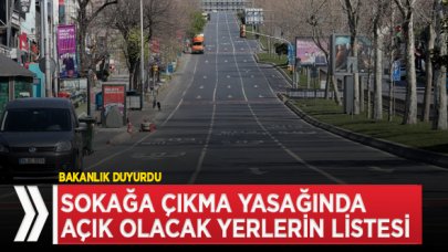 Bakanlık açıkladı! Hafta sonu sokağa çıkma yasağında açık olacak yerlerin listesi