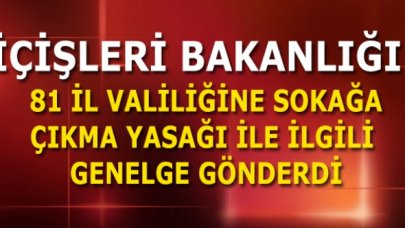 İçişleri Bakanlığı'ndan 81 il valiliğine sokağa çıkma yasağı genelgesi
