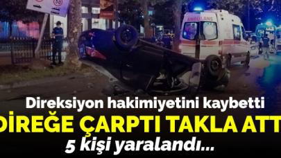 Serkan Bozdağ direksiyon hakimiyetini kaybetti, direğe çarpıp takla attı