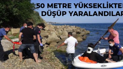 Silivri'de iki genç kız 50 metre yükseklikten düşüp yaralandı