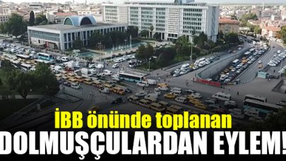 Dolmuşçulardan İBB önünde taksi plakası eylemi!