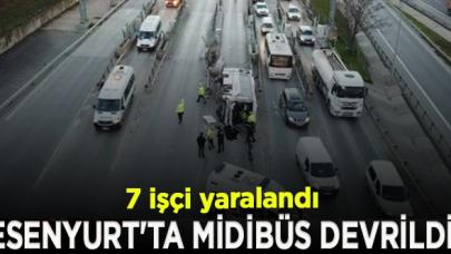 Esenyurt'ta midibüs devrildi; yaralılar var