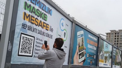 Kare kod ile evlere maske ve dezenfektan hizmeti
