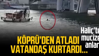 Haliç Metro Köprüsü'nden atlayan vatandaş denizden kurtarıldı