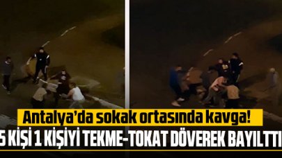 Antalya'da çıkan bir kavgada 5 kişi 1 kişiyi döverek bayılttı