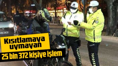 İçişleri Bakanlığı: Kısıtlamaya uymayan 25 bin 372 kişiye işlem yapıldı