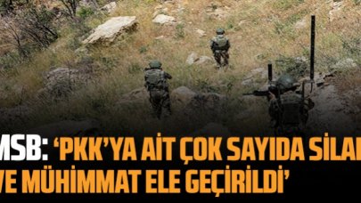 MSB: Irak'ın kuzeyinde PKK’ya ait çok sayıda silah ve mühimmat ele geçirildi