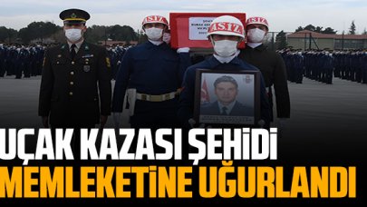 Uçak kazası şehidi Yüzbaşı Burak Gençcelep düzenlenen törenin ardından memleketine uğurlandı