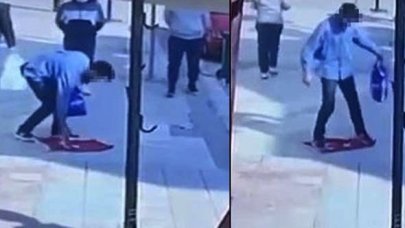 Bursa'da Türk bayrağını yere serip üzerine basan yabancı uyruklu şüpheli gözaltına alındı