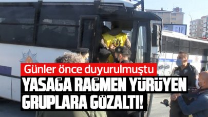 1 Mayıs'ta yasağa rağmen Taksim'e yürümek isteyen gruplara gözaltı