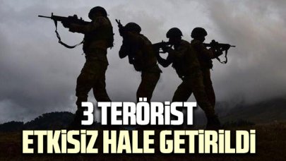 MSB açıkladı: 3 terörist etkisiz hale getirildi
