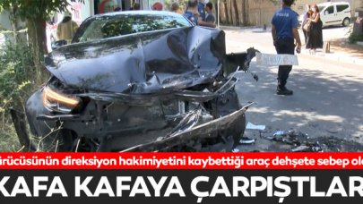 Sarıyer'de otomobiller kafa kafaya çarpıştı: 4 yaralı